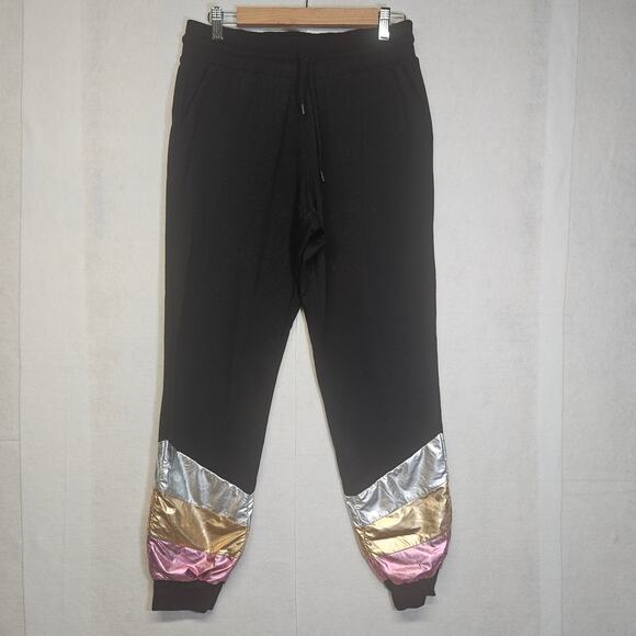 NY&Co Black with Metallic 80s style Jogger Pants - Picture 1 of 9